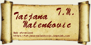 Tatjana Malenković vizit kartica
